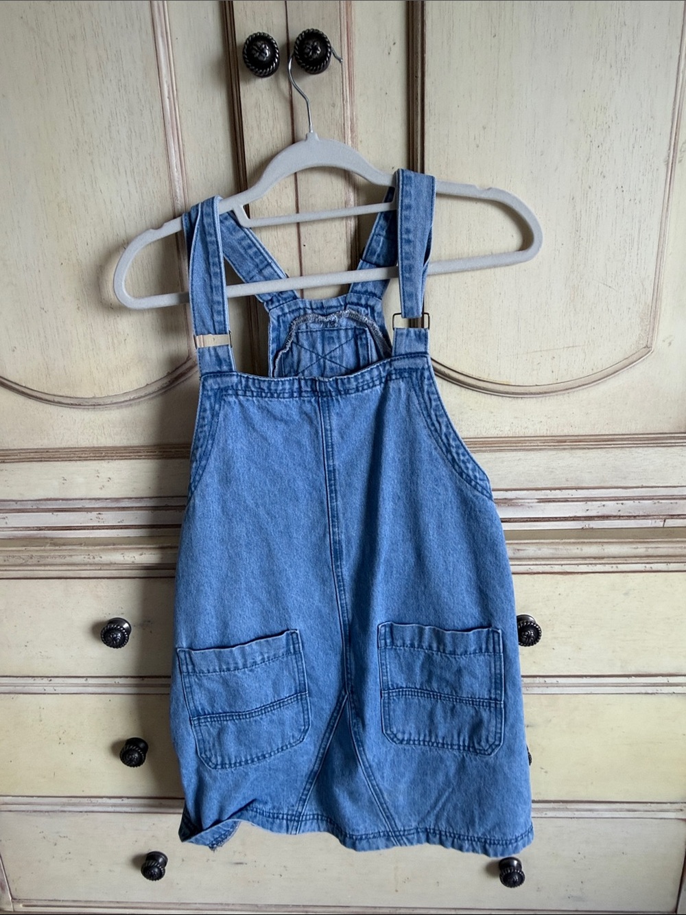 Source Unknown Light Blue Denim Pinafore Dress
